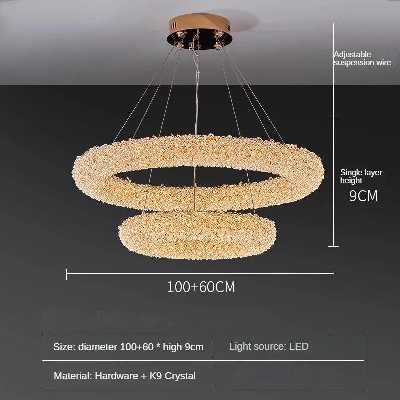 lustre en cristal k9 design élégant pour éclairage moderne