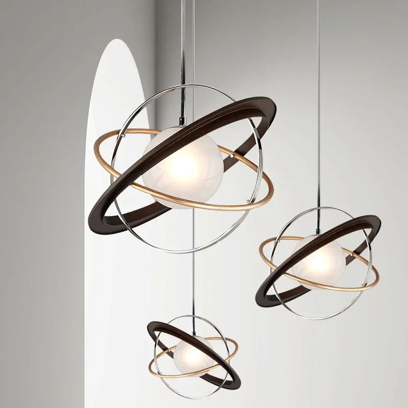 lustre à led design rings of planet pour intérieur suspendu