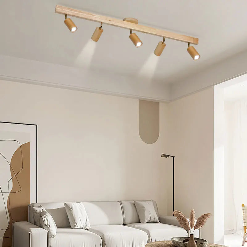 plafonnier led moderne en bois pour intérieur élégant