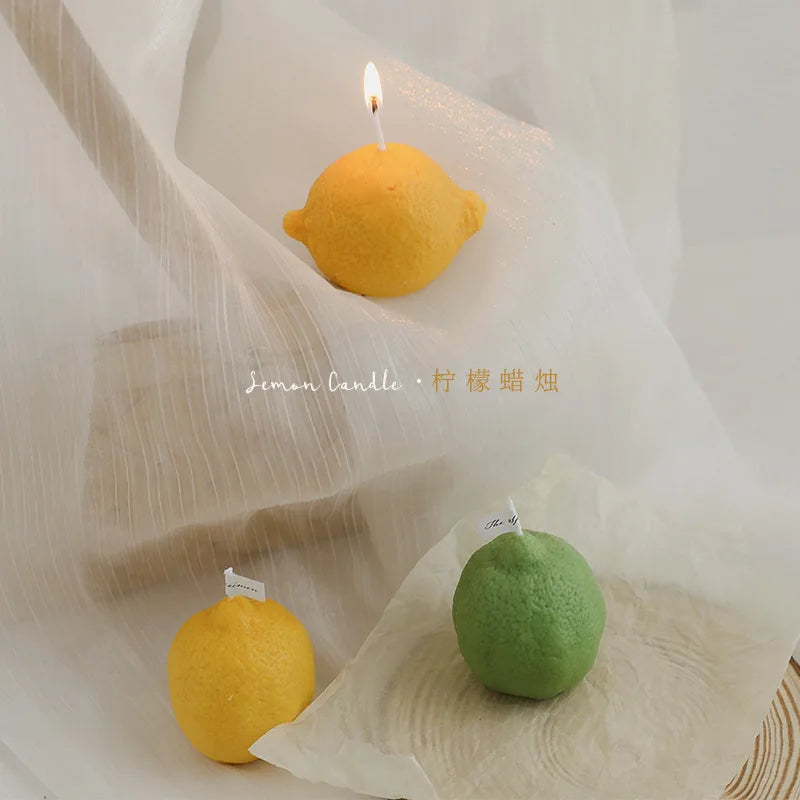 cadeau parfumé bougie citron décorative pour anniversaire fait main