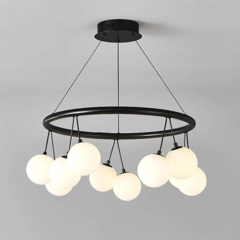 lustre led moderne en verre pour décoration intérieure