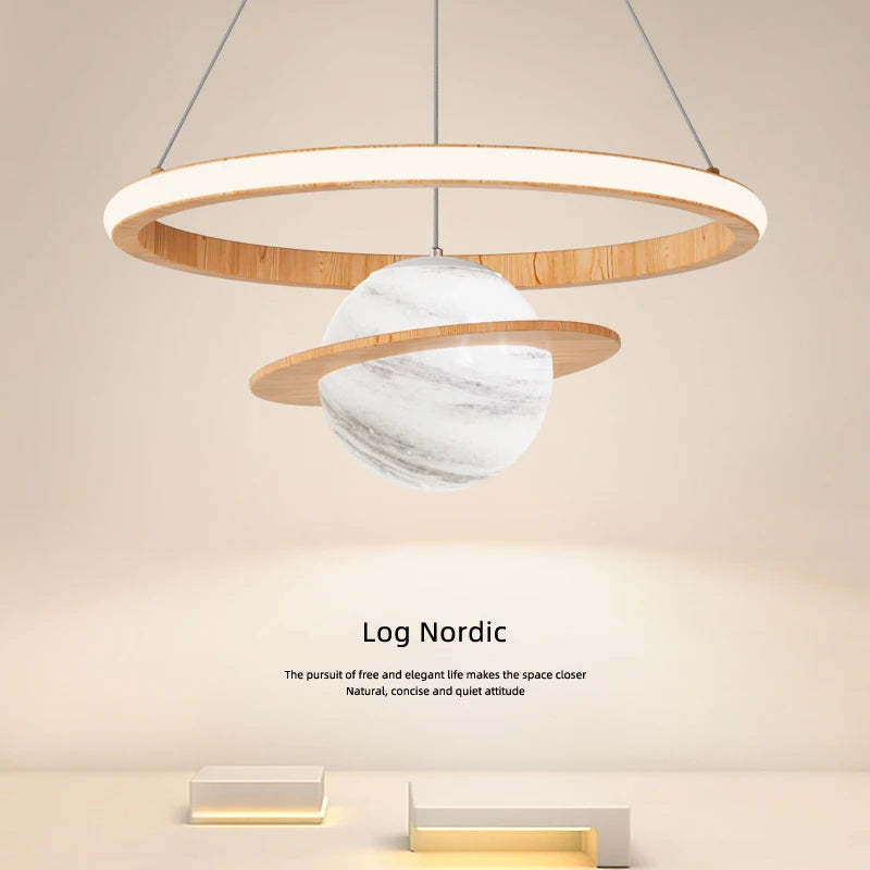 suspension led en bois massif style nordique tatami