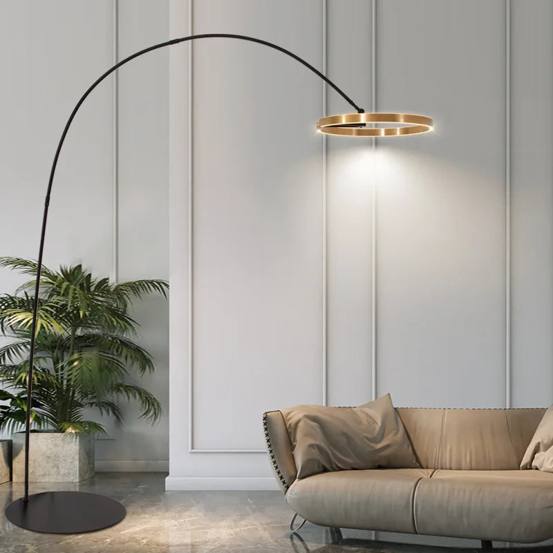 lampadaire led dimmable design nordique c anneau pour décoration maison