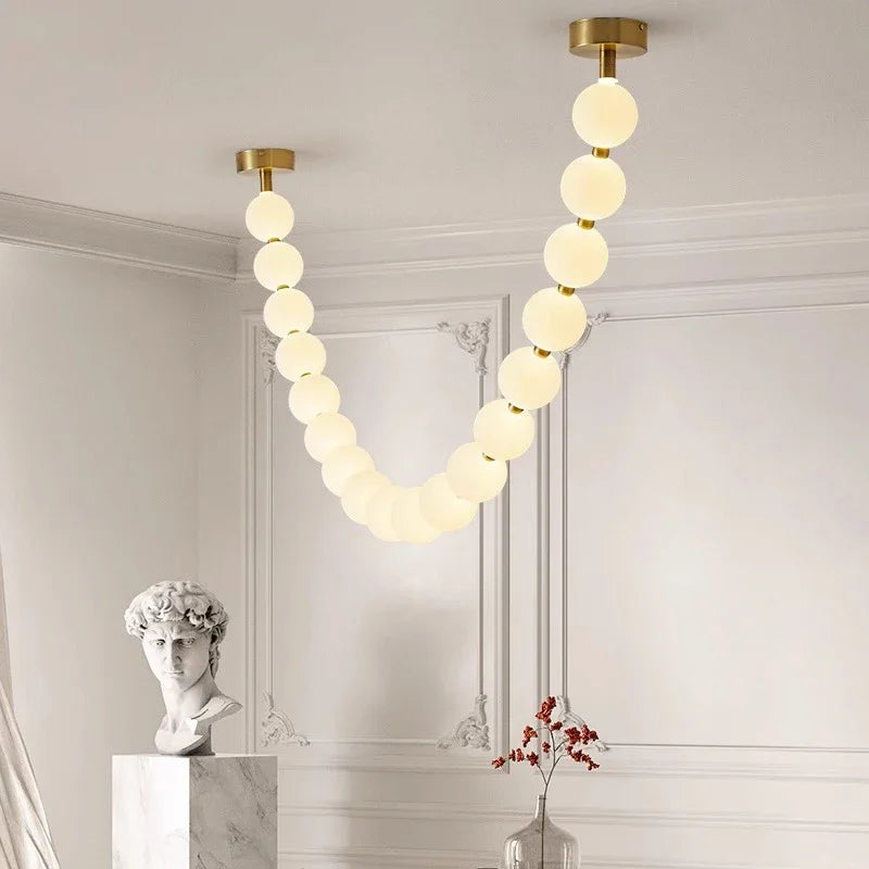 lustre design perles nordiques led pour décoration maison