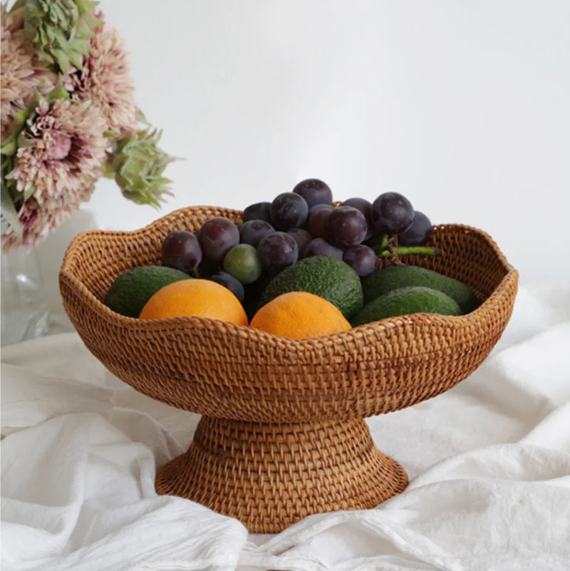 paniers en rotin pour fruits et rangement décoratif naturel