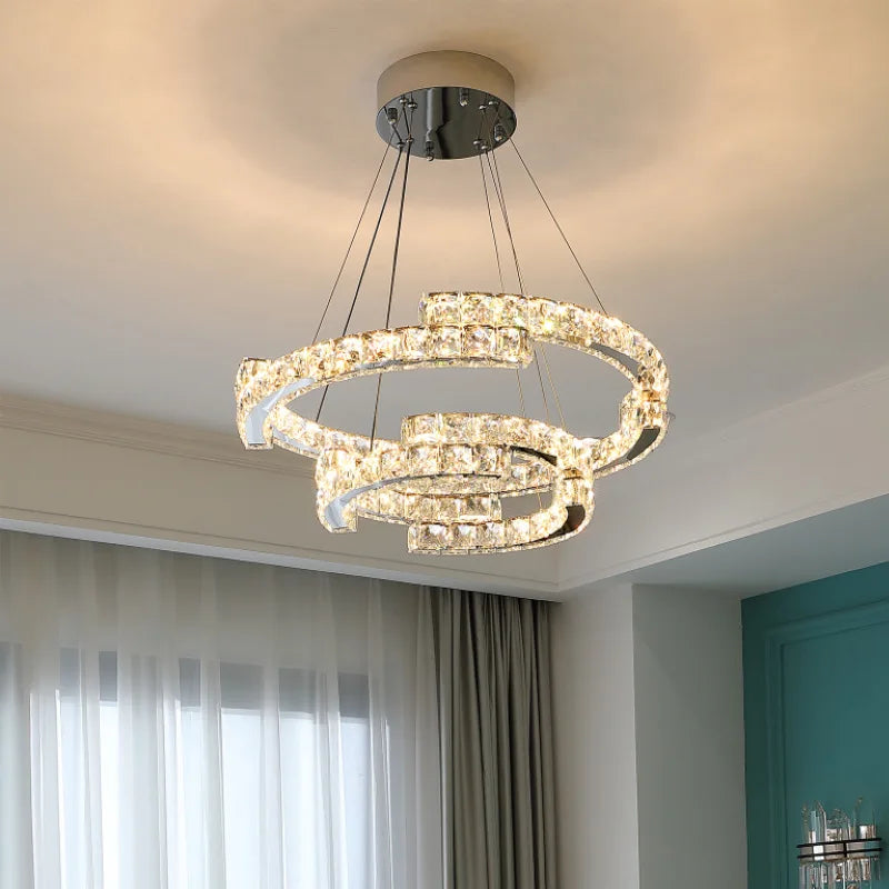 Modern Luxury K9 Crystal Led Chandelier In Dining Room, Nordic Living Room, Kitchen Lights, Bar, Bedroom Lighting Chandelier