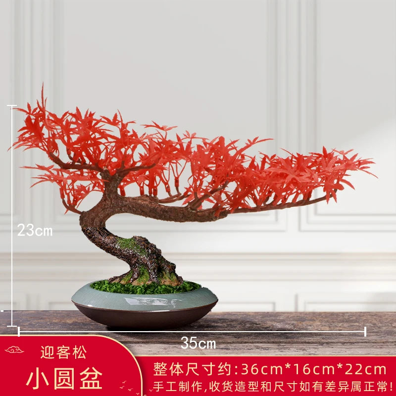 décoration intérieure faux arbre bonsaï style chinois pour un paysage apaisant