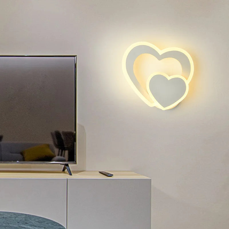 applique murale led simple design coeur nordique moderne