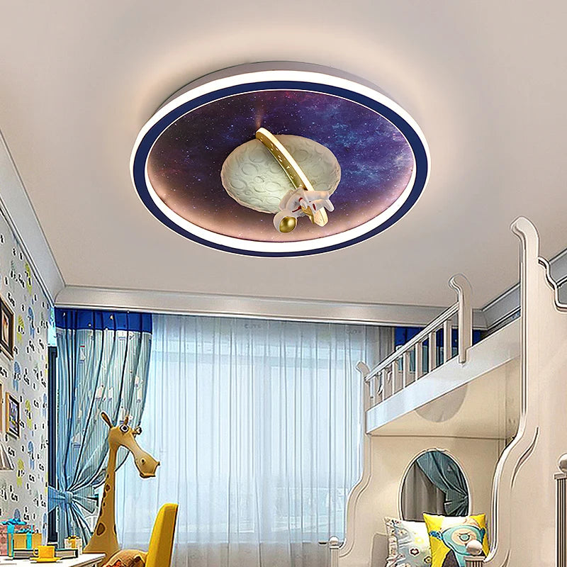 plafonnier led moderne pour chambre d'enfant astronaute décoratif