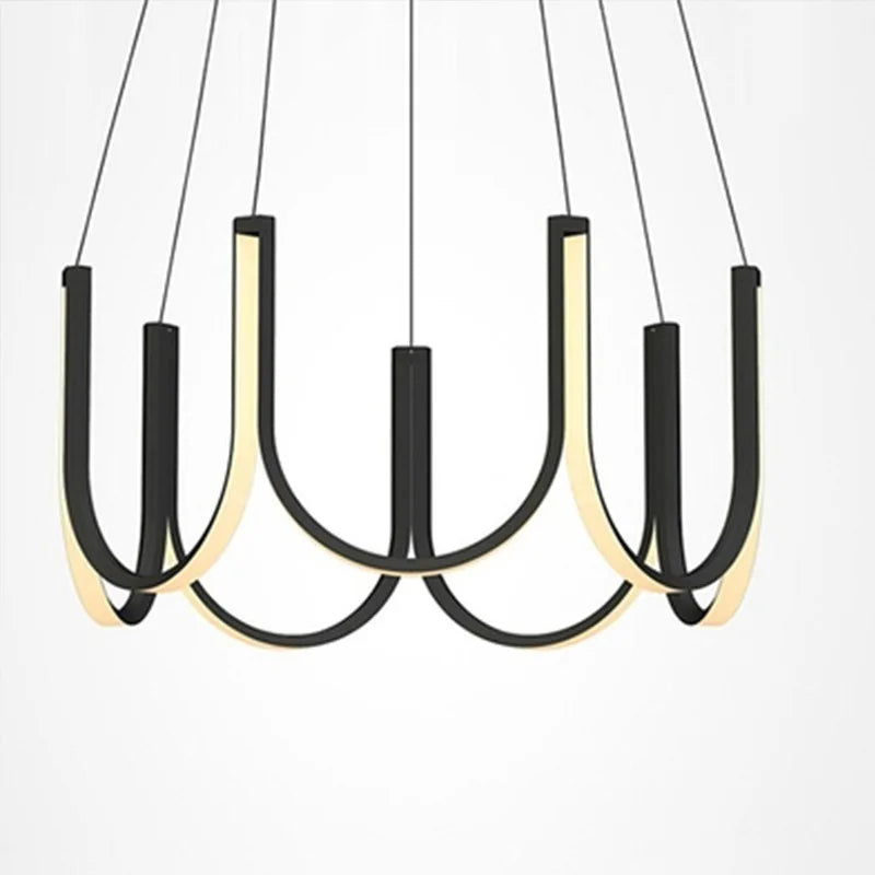 suspension lumières led en forme de u nordique créatif postmoderne