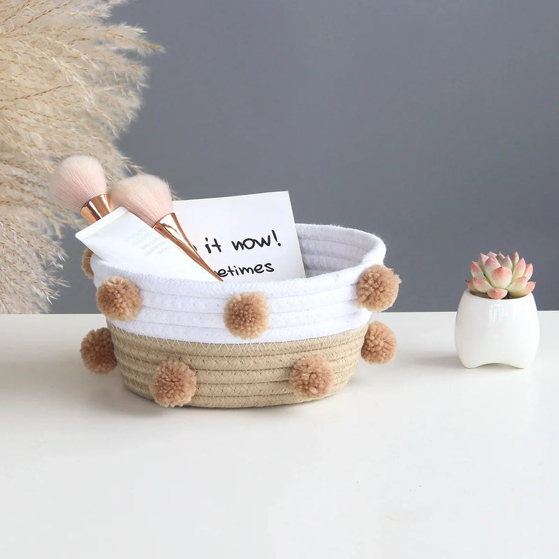 paniers de rangement en corde de coton pour organisation maison