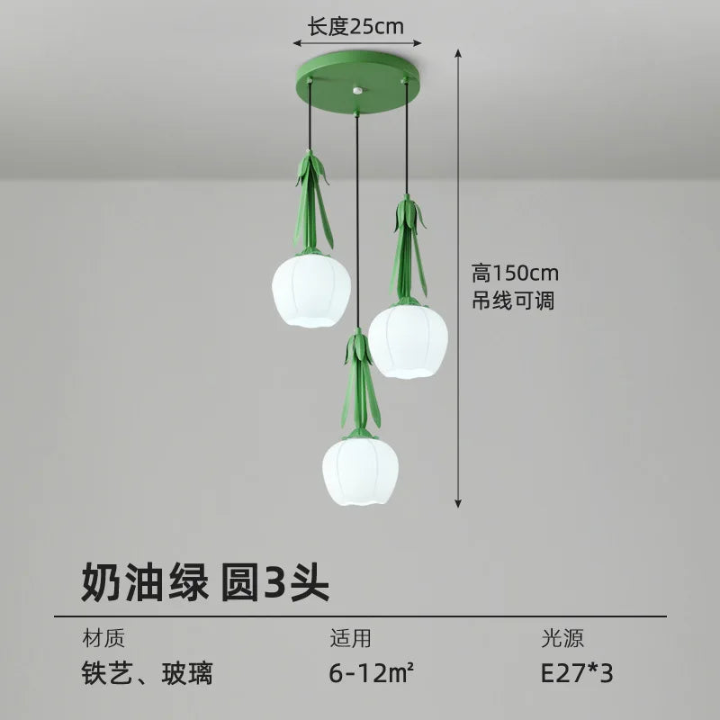 lustre art déco en verre avec abat-jour floral suspendu