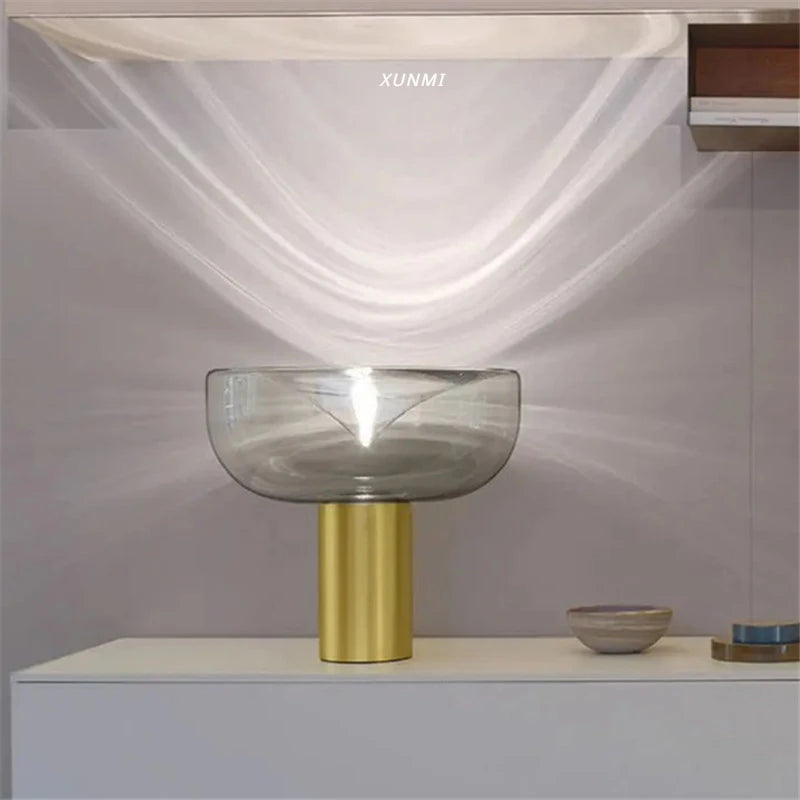 lampe de chevet design radar en verre moderne décorative