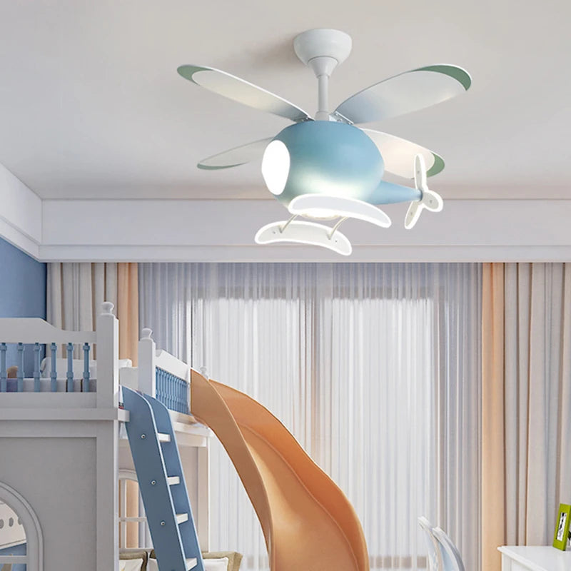 suspension hélicoptère ventilateur led pour enfants télécommande directe