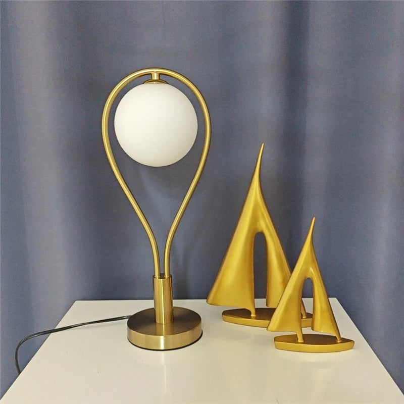 lampes de sol led artistiques en forme de raquette avec boule de verre