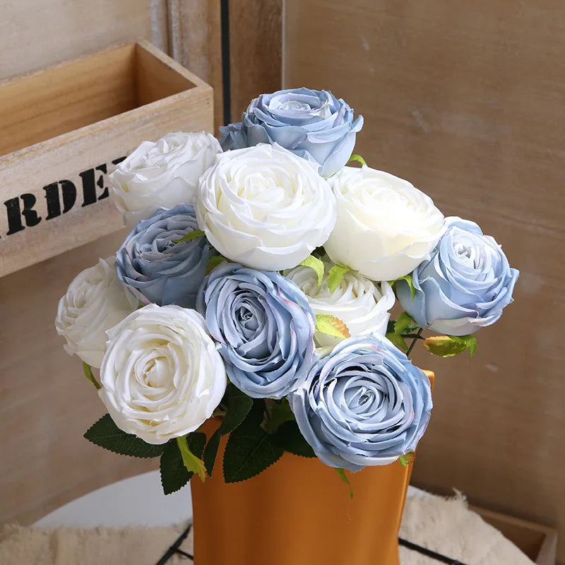 bouquet de roses artificielles en soie pour décoration élégante