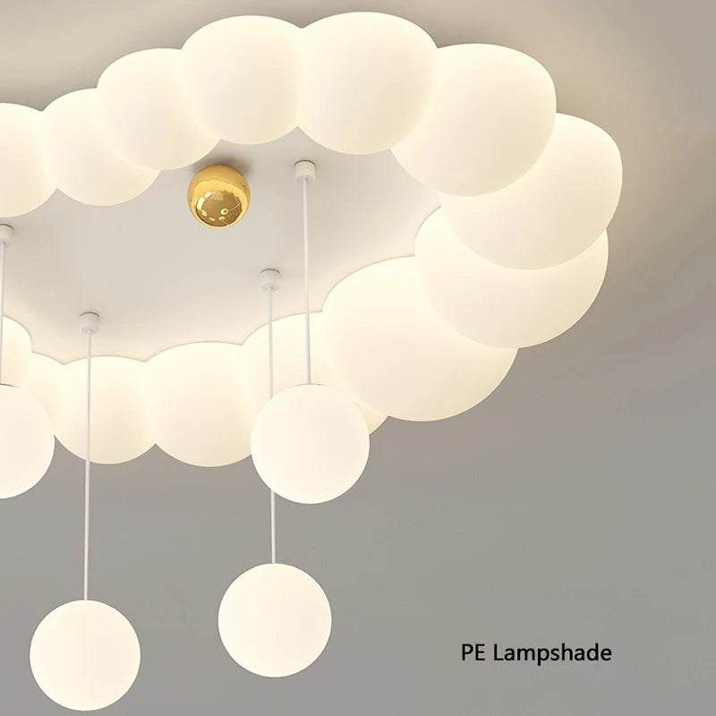 Nordic Cloud Ceiling Lamps Bedroom Ceiling Light Pink White Bubble Design Children's Room Chandelier Lights for Princess Room