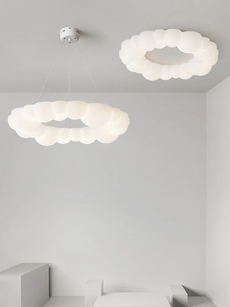 lampe nuage moderne led design anneau nordique éclairage lustre