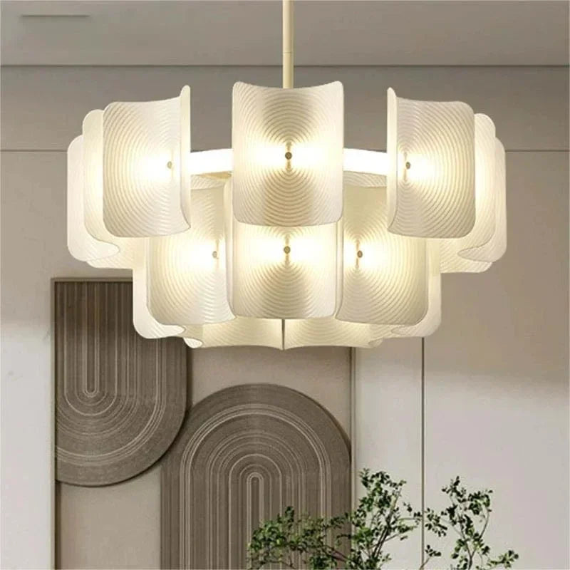 2024 LED Chandeliers Fingerprint Chandelier, Silent Style Eye Protection Living Room Bedroom Luxury Chandelier Home Decoration