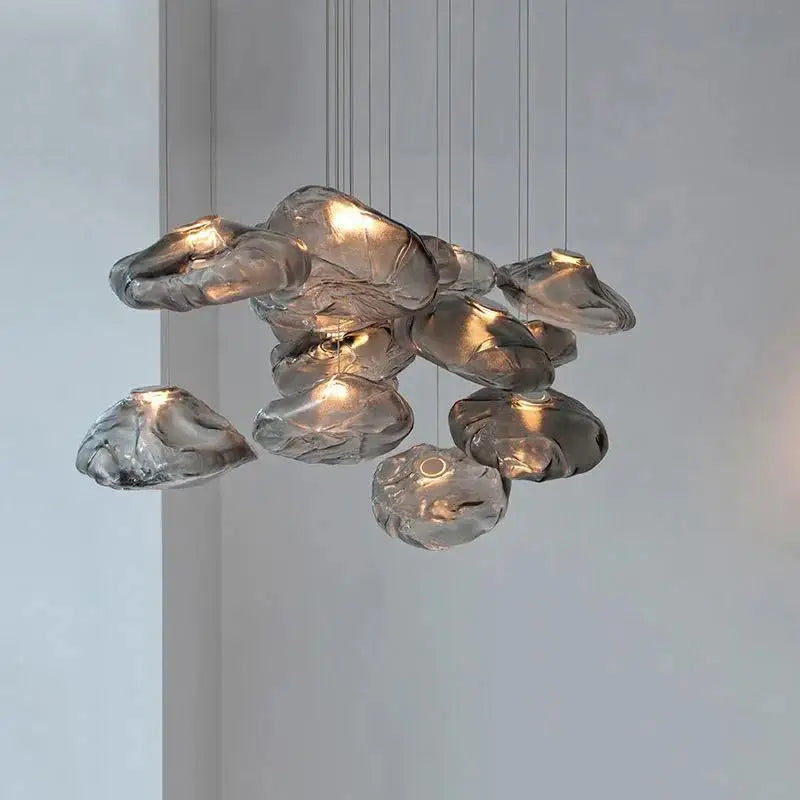 lustre en verre design nuage pour un intérieur créatif