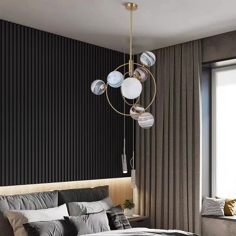 lustre à led design artistique pour décoration moderne intérieure