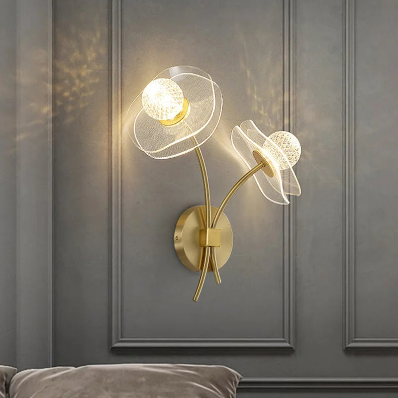 Modern Led personalized decoration lotus leaf garden wall lamp, bedside bedroom, living room, staircase, corridor, kitchen backg