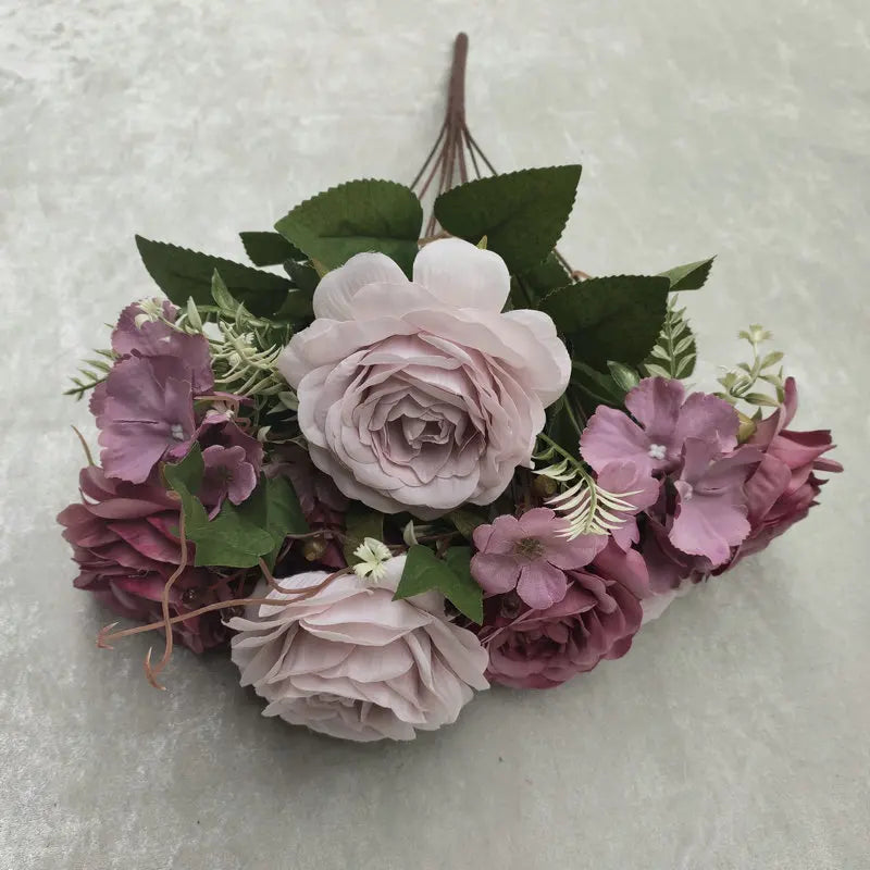 bouquet de roses en soie pour décoration de mariage et jardin