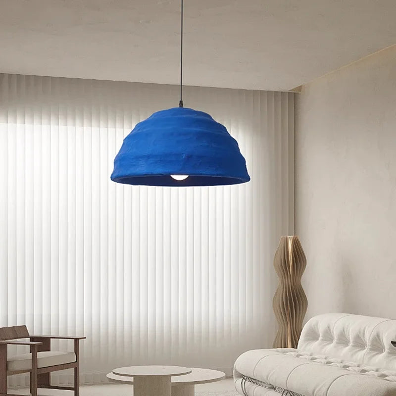 Designer Wabi Sabi Bar Decoration Handmade Pendant Light Nordic Restaurant Chandelier Minimalist Klein Blue Bedroom Bedside Lamp