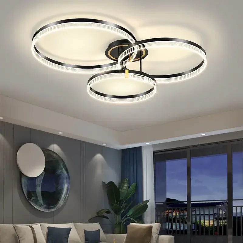 lustre moderne en acrylique avec leds pour décor luxueux