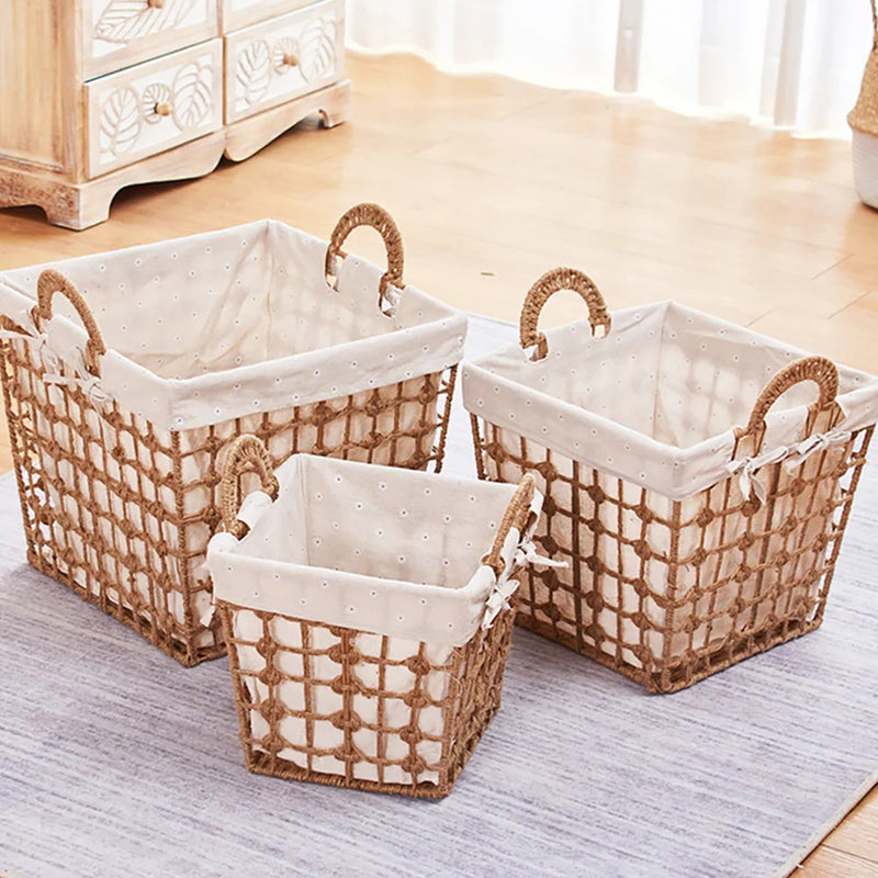 panier à linge tissé portable et polyvalent pour rangement