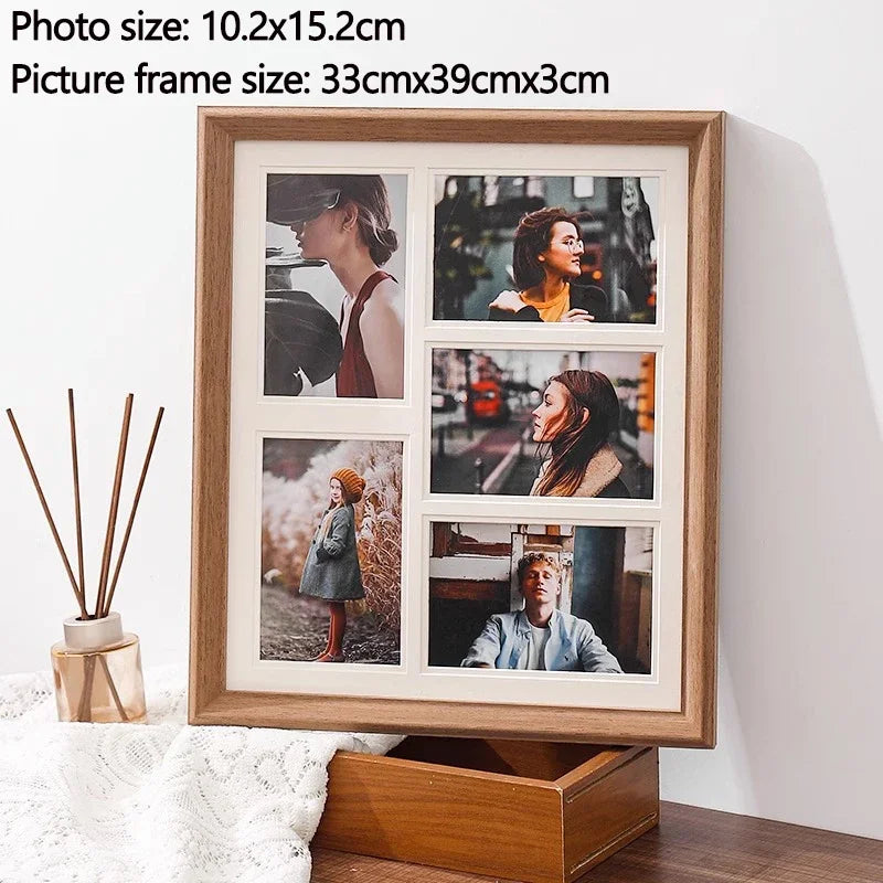 présentoir en bois massif pour cadres photo mariage décoratif