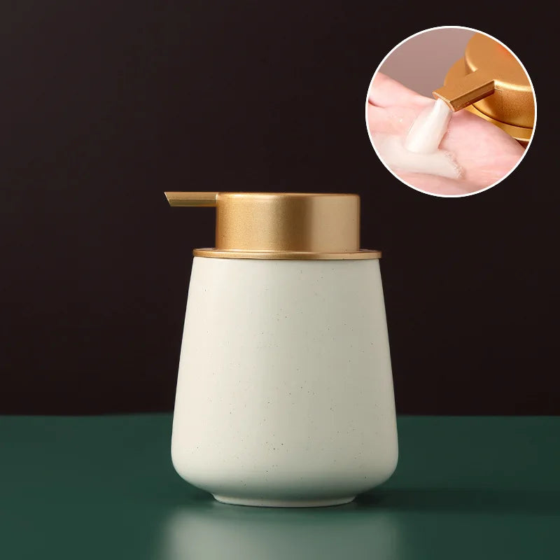 distributeur de savon portable en céramique 400 ml pour soins personnels