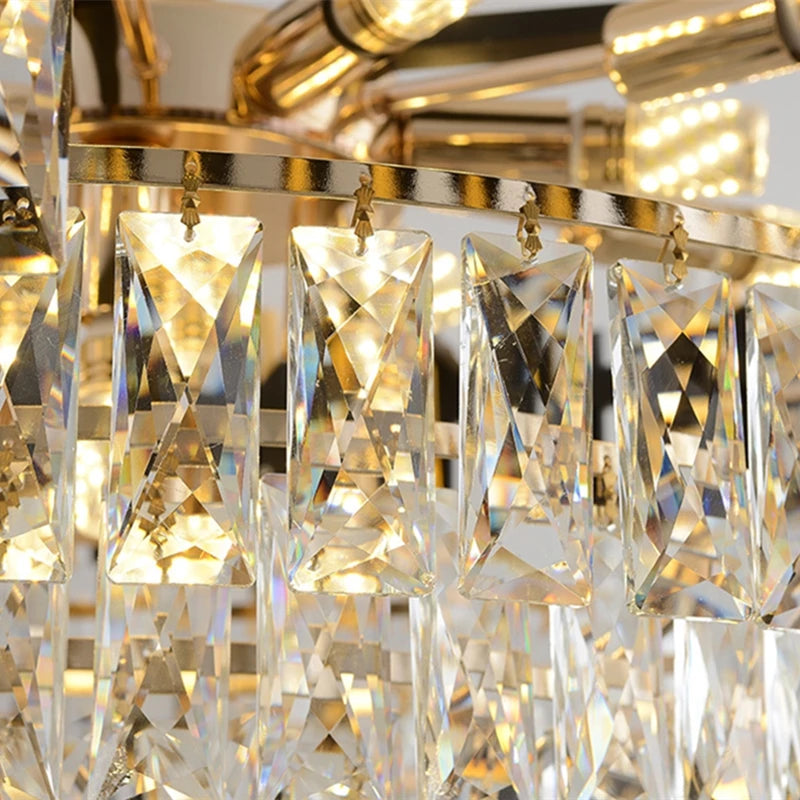 lustre moderne de luxe en cristal k9 led suspendu