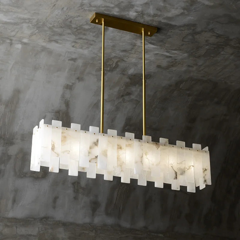 lustre suspension élégant en marbre naturel led postmoderne pour villa