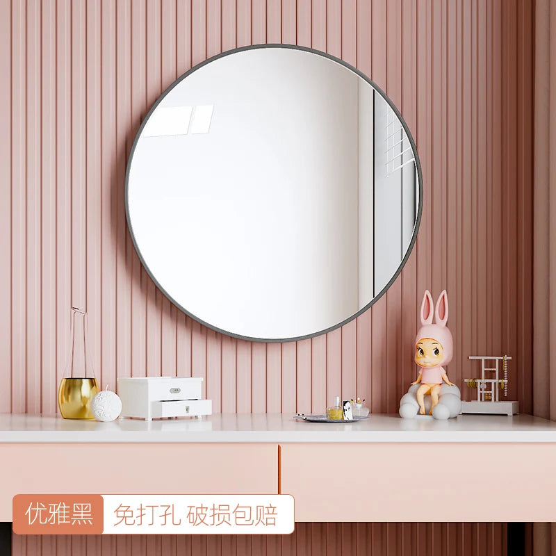 miroir décoratif nordique rond pour salle de bain