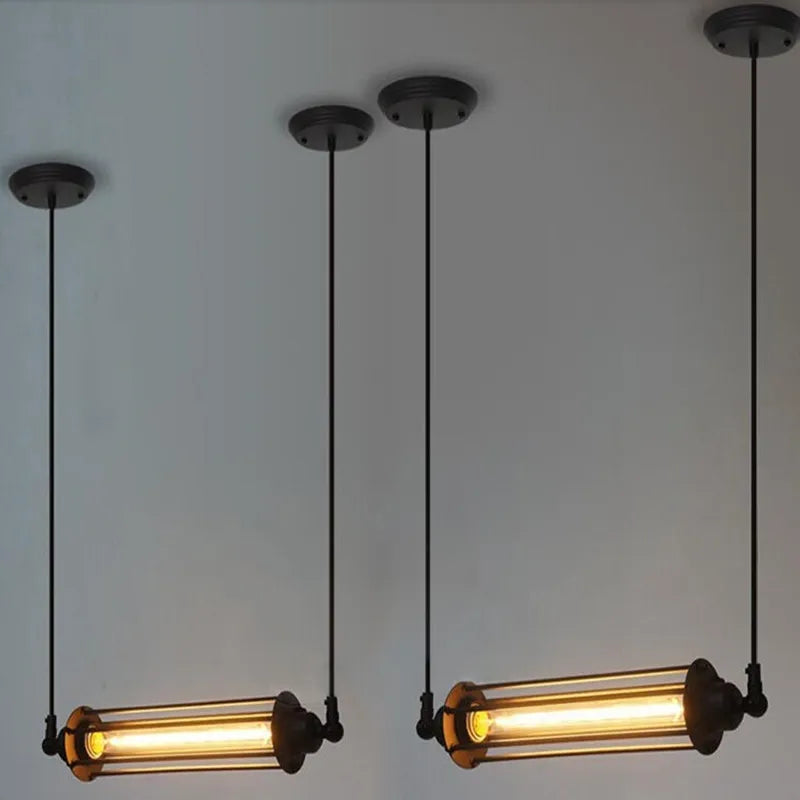 lampe suspendue industrielle rétro pour loft café restaurant avec luminaires réglables