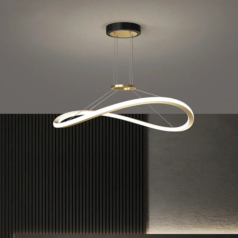 lustre moderne à led pour décoration intérieure réglable