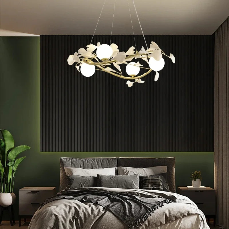 suspension luxe ginkgo design moderne pour éclairage élégant