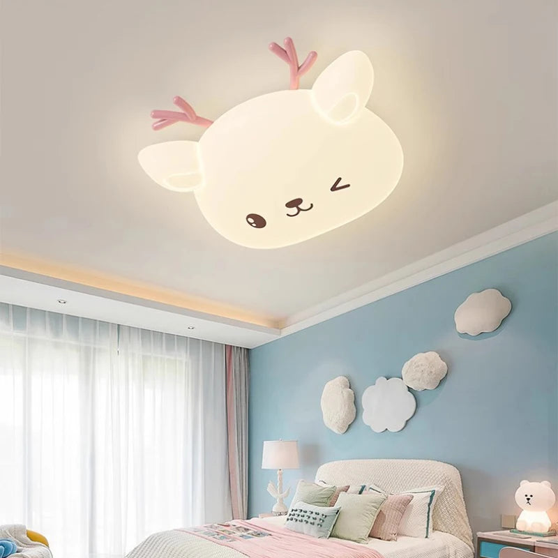 plafonnier nordique faon pour chambre d'enfant moderne et chaleureuse