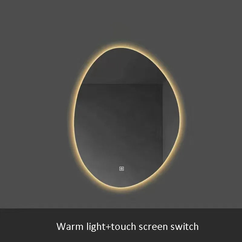 miroir à led intelligent forme irrégulière avec écran tactile