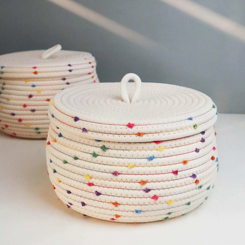 panier en coton tissé à la main pour rangement décoratif