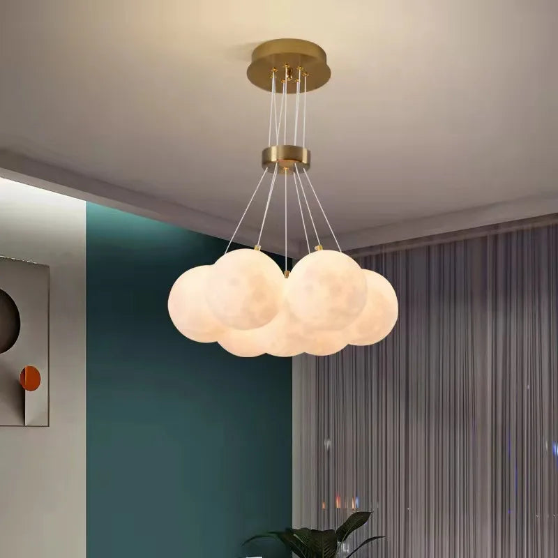 lustre nordique design planète lune avec bulles suspendu décoratif