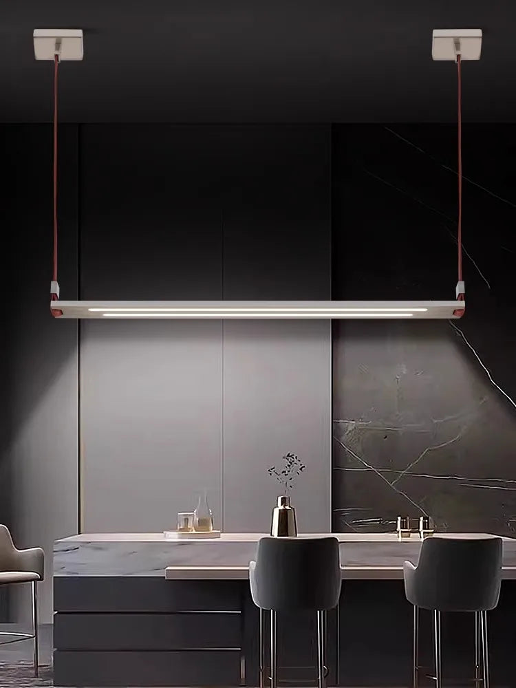 lustre led en métal et cuir pour bar et bureau