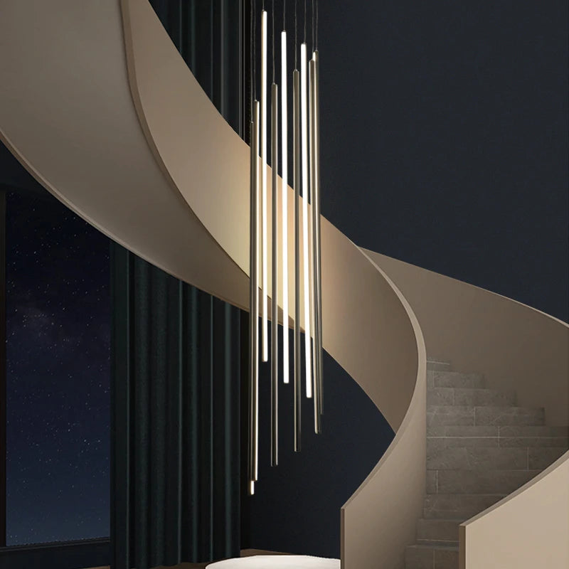 lustre design moderne duplex nordique éclairage longue led