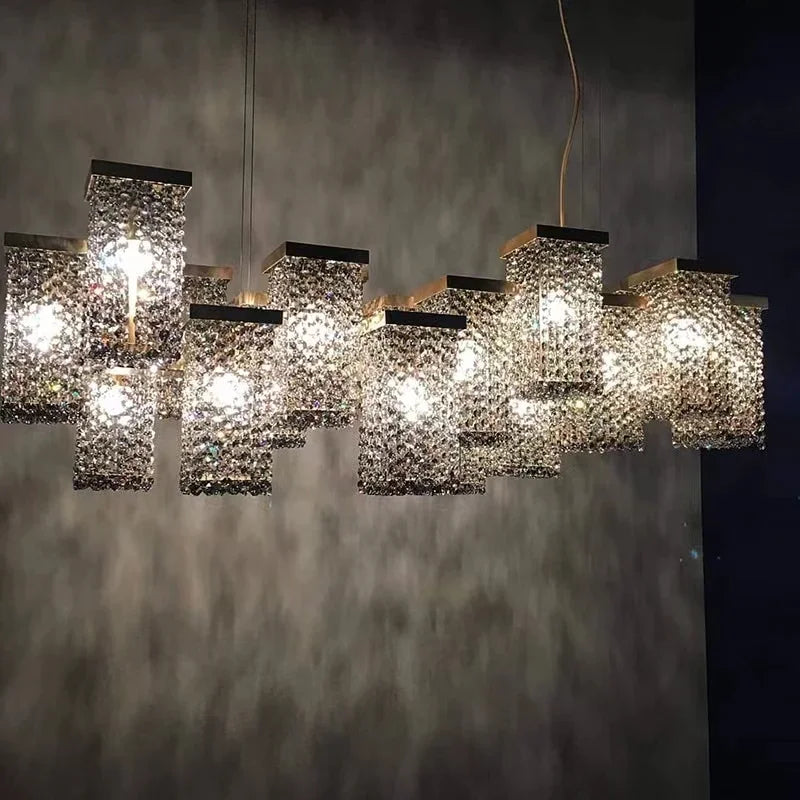 lustre moderne en cristal pour décoration élégante et raffinée