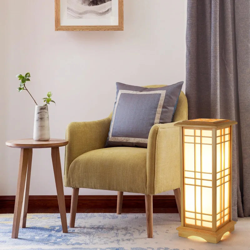 lampadaire japonais en bois pour un éclairage décoratif intérieur