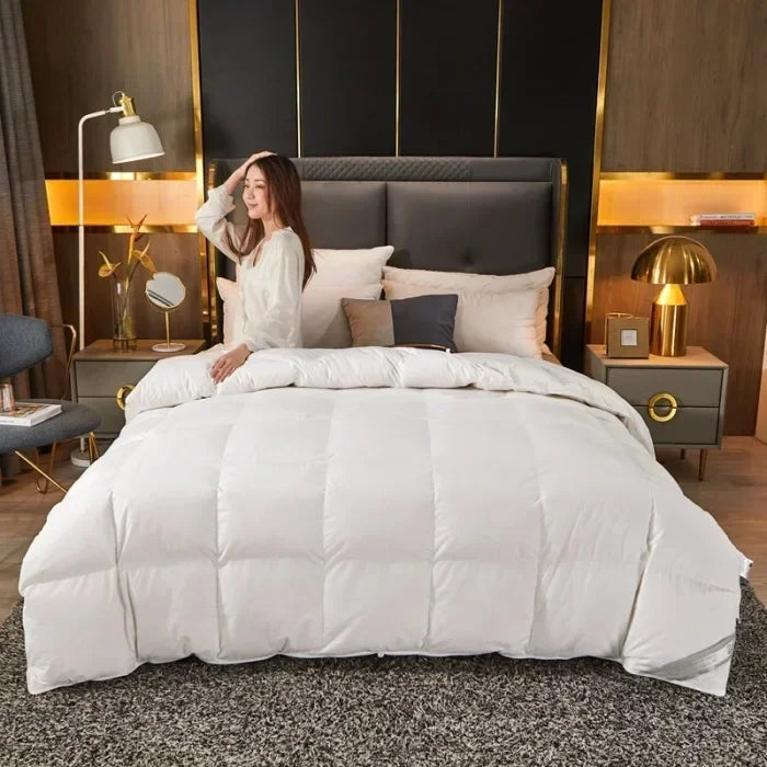 couette en duvet d'oie blanche pour un confort cinq étoiles