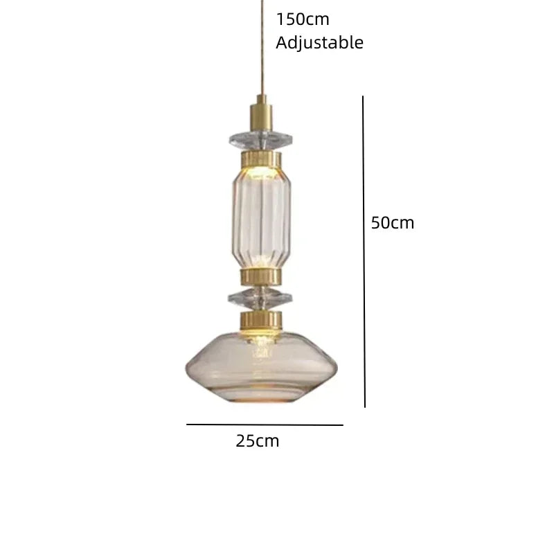 lustre moderne en cristal avec éclairage led pour décoration intérieure