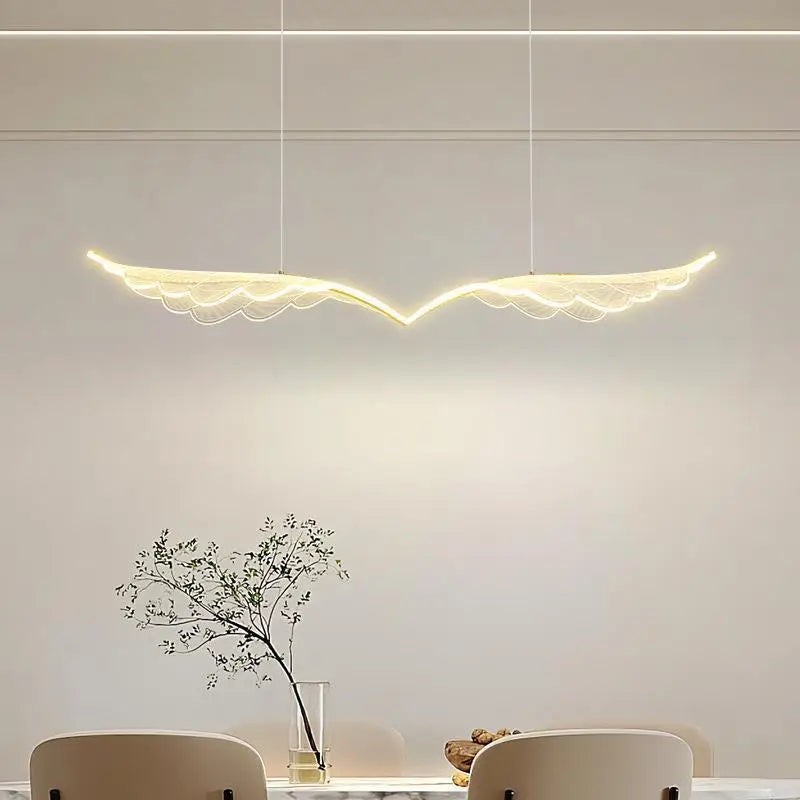 lustre nordique moderne créatif ailes d'ange en or led