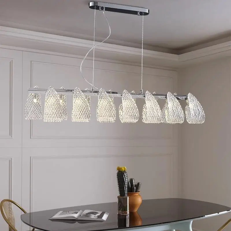 lustre minimaliste en verre design floral pour intérieur moderne